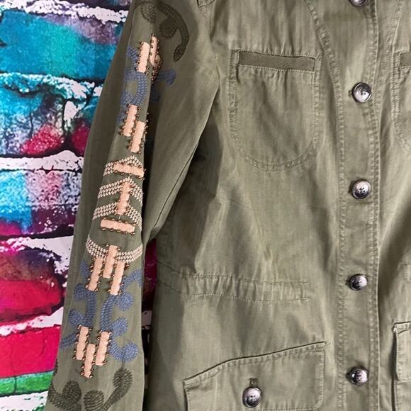 Anthropologie Hei Hei Green Jacket button Front Lightweight Shirt Size XS - Picture 5 of 11